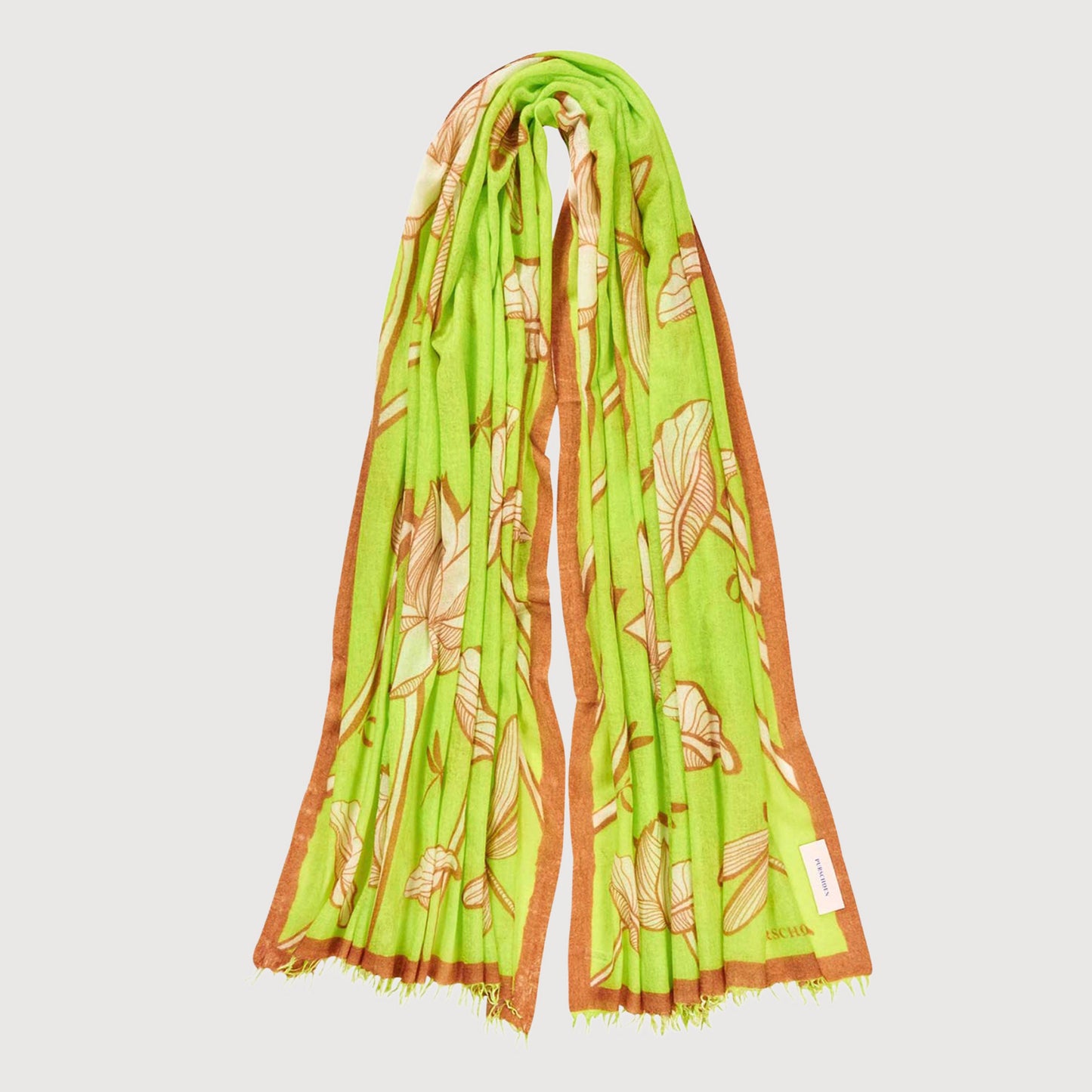 PURSCHOEN Damen Schal 30701 DRAGONFLY woven lime-mokka