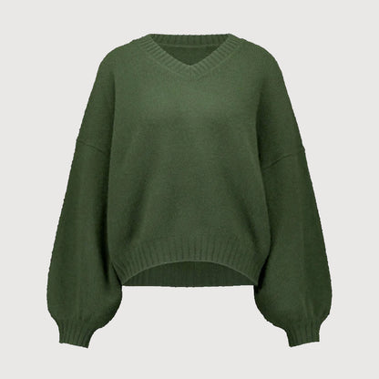 Princess Goes Hollywood Damen Kaschmirpullover mit V-Ausschnitt 025-122007 ivy green