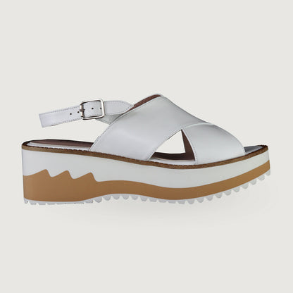 Three6Five Damen Sommer Plateau Sandale – MUR Tibet Blanco