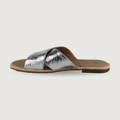 UGG Damen Sommer Slides Sandallen Joni in Metallic Leder