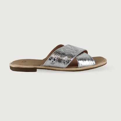 UGG Damen Sommer Slides Sandallen Joni in Metallic Leder