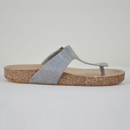 Zaxy Sommer Damen Zehensandale 81848 in Glitter Silber