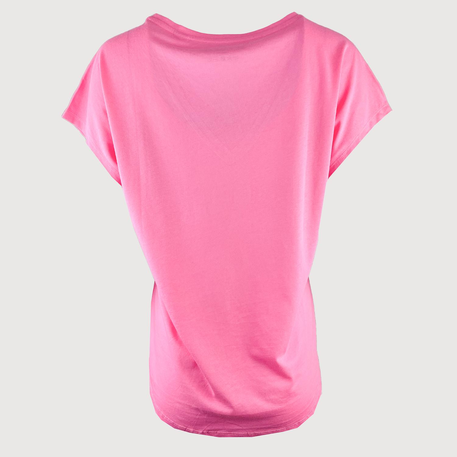 Damen Be Famous - Rainbow BFW2303-4-1 Rose T-Shirt Herzstück Glitter Candy in